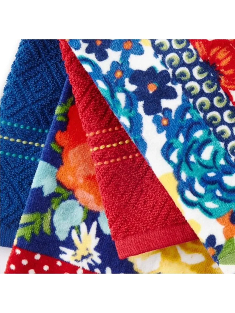 The Woman Pioneer Home Blue Red 4 Piece Cotton Sweet Romance Kitchen Towel Set